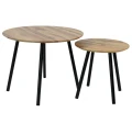 Stolik kawowy SK119D okrągły komplet 2 szt. 40 x 40 cm / 60 x 47 cm dąb 5901386215208 - Sklep Mrówka - EREM - eremsklep.pl