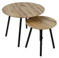 Stolik kawowy SK119D okrągły komplet 2 szt. 40 x 40 cm / 60 x 47 cm dąb 5901386215208 - Sklep Mrówka - EREM - eremsklep.pl