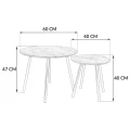 Stolik kawowy SK119D okrągły komplet 2 szt. 40 x 40 cm / 60 x 47 cm dąb 5901386215208 - Sklep Mrówka - EREM - eremsklep.pl