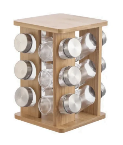 Komplet 12 sztuk przyprawników na bambusowym stojaku 5905771410131 - Sklep Mrówka - EREM - eremsklep.pl