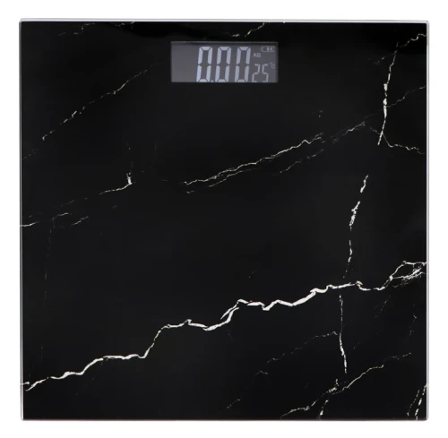 Waga łazienkowa Marble Black 28 x 28 cm szkło hartowane 5905610018504 - Sklep Mrówka - EREM - eremsklep.pl