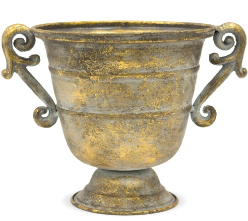 Wazon metalowy 18,5 x 25 x 18 cm złoty 5902663008193 - Sklep Mrówka - EREM - eremsklep.pl
