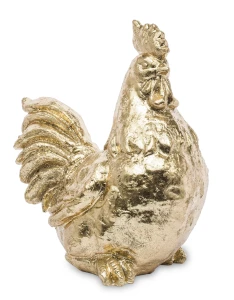 Figurka dekoracyjna kura 19 x 10,5 x 17 cm złoty
