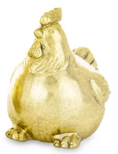 Figurka ceramiczna kura 10,5 x 8 x 10 cm złoty