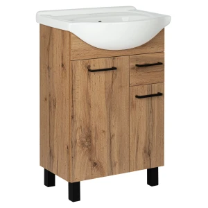 Zestaw łazienkowy szafka z umywalką Lupo Wotan 55 cm dąb