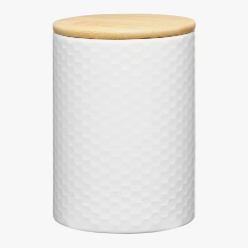 Pojemnik kuchenny Tuvo z bambusową pokrywką 1,1 l biały 5904134295095 - Sklep Mrówka - EREM - eremsklep.pl