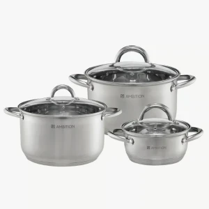 Komplet garnków nierdzewnych 6-elementowy Solar