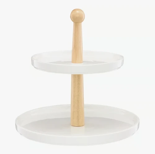 Patera dwupoziomowa Natural 26 cm biała 5907078417226 - Sklep Mrówka - EREM - eremsklep.pl