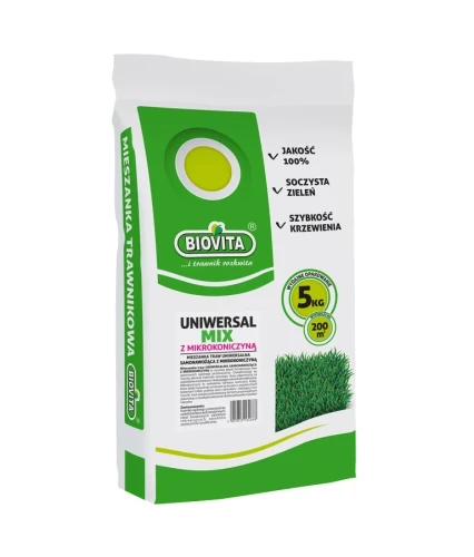 Mieszanka traw 5 kg Uniwersal mix z mikrokoniczyną 5907813164668  - Sklep Mrówka - EREM - eremsklep.pl