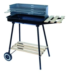 Grill węglowy prostokątny z boczną półką 34 x 54 cm