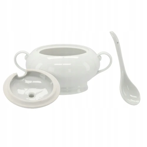 Waza do zupy z chochlą porcelana 2 l biały 5900779856493 - Sklep Mrówka - EREM - eremsklep.pl