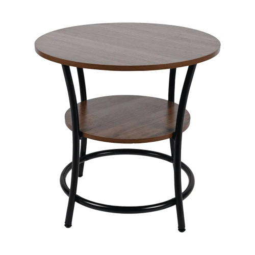 Stolik kawowy SK100-O okrągły z półką 56 x 55 cm orzech 5901386214713 - Sklep Mrówka - EREM - eremsklep.pl