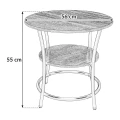 Stolik kawowy SK100-O okrągły z półką 56 x 55 cm orzech 5901386214713 - Sklep Mrówka - EREM - eremsklep.pl