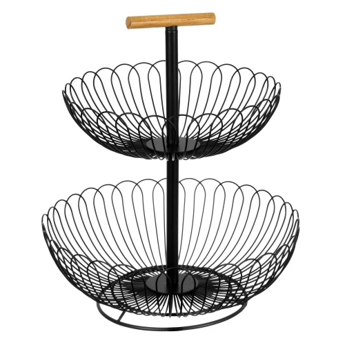 Koszyk Roy na owoce 2 poziomowy czarny 5906716923419 - Sklep Mrówka - EREM - eremsklep.pl