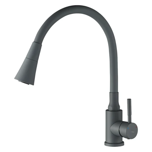 Bateria zlewozmywakowa Selva z elastyczną 2 - funkcyjną wylewką szary 5905358225004 - Sklep Mrówka - EREM - eremsklep.pl