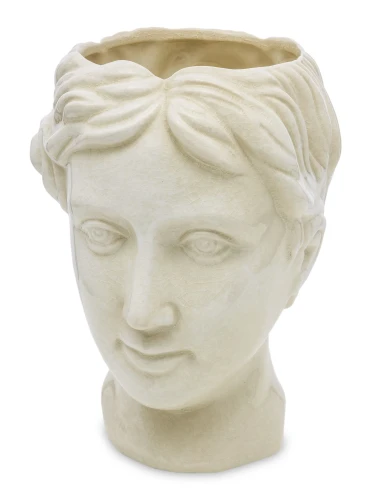 Osłonka kamionkowa głowa 24 x 17,5 x 19 cm kremowy 5902663274154 - Sklep Mrówka - EREM - eremsklep.pl