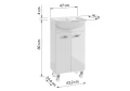 Zestaw łazienkowy szafka z umywalką Mea 45 cm biały połysk 5906365499723 - Sklep Mrówka - EREM - eremsklep.pl