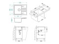 Zlewozmywak Intermezzo 30 steel 04 62 x 48 cm z syfonem manualnym czarny z drobinkami brokatu 5906748102813 - Sklep Mrówka - EREM - eremsklep.pl