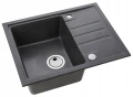 Zlewozmywak Intermezzo 30 steel 04 62 x 48 cm z syfonem manualnym czarny z drobinkami brokatu 5906748102813 - Sklep Mrówka - EREM - eremsklep.pl