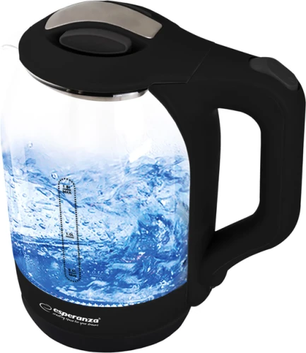 Czajnik elektryczny Yukon 1,7L szklany czarny 5901299949771  - Sklep Mrówka - EREM - eremsklep.pl