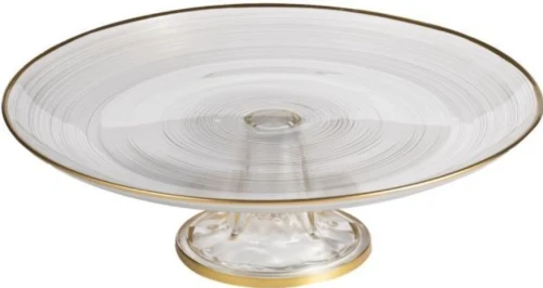 Patera szklana Ares Gold 21 cm złoty 5906948277717  - Sklep Mrówka - EREM - eremsklep.pl