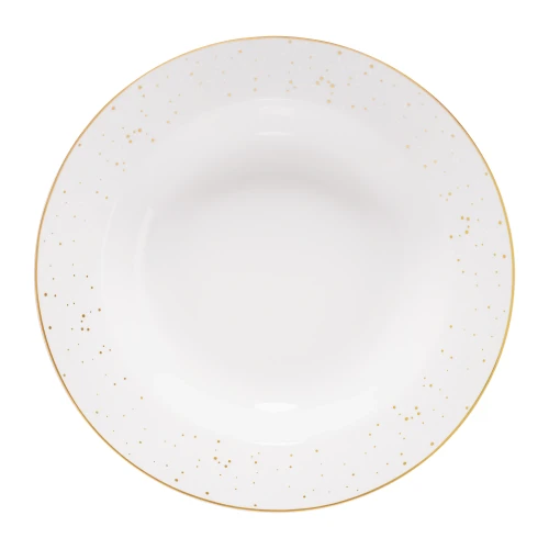 Talerz głęboki Aurelia 23 cm biało - złoty 5907078485591 - Sklep Mrówka - EREM - eremsklep.pl