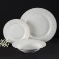 Talerz obiadowy Aurelia 27 cm biało - złoty 5907078485584 - Sklep Mrówka - EREM - eremsklep.pl