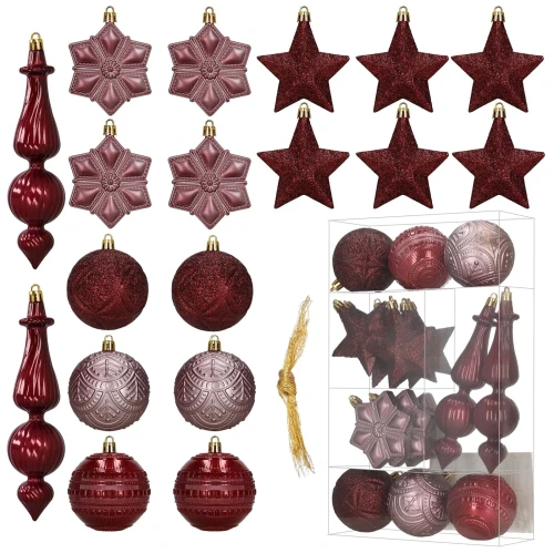 Bombki choinkowe matowe połyskujące brokatowe zestaw 18 sztuk 5908455303088 - Sklep Mrówka - EREM - eremsklep.pl