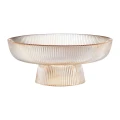 Patera szklana na nóżce Curly 25 cm bursztyn 5904134676092 - Sklep Mrówka - EREM - eremsklep.pl