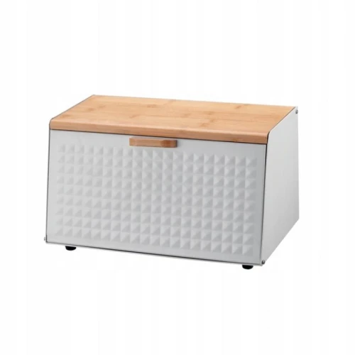 Chlebak Hibisco emaliowany z pokrywą 35,5 x 17 x 19,5 cm biały 5900779858886 - Sklep Mrówka - EREM - eremsklep.pl
