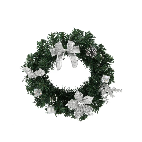 Wieniec świąteczny Bożonarodzeniowy 30 cm srebrny 5900779892279 - Sklep Mrówka - EREM - eremsklep.pl