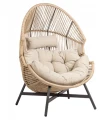 Fotel rattanowy Holand stylowy z technorattanu beżowy 5905610255503  - Sklep Mrówka - EREM - eremsklep.pl