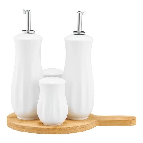 Zestaw przyprawników na podstawie bambusowej naturalny biały 5907078417219 - Sklep Mrówka - EREM - eremsklep.pl