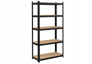 Regał metalowy 5 półek 180 x 90 x 40 cm czarny