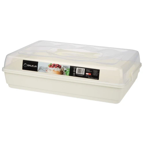 Pojemnik na ciasto Biscotti z pokrywą kremowy 5902869217719 - Sklep Mrówka - EREM - eremsklep.pl