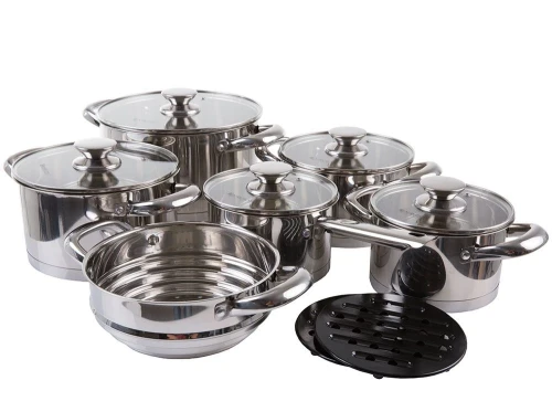 Komplet garnków ze stali nierdzewnej Urban 13-elementowy 5904134688804 - Sklep Mrówka - EREM - eremsklep.pl