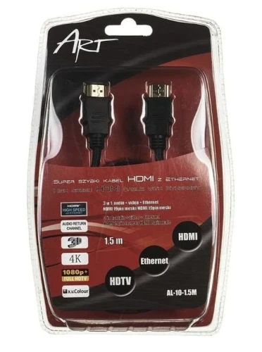 Kabel HDMI Art AL-01 1.5m pozłacany  - Sklep Mrówka - EREM - eremsklep.pl
