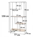 Regał loftowy 77 x 33 x 150 cm dąb 5907368787510 - Sklep Mrówka - EREM - eremsklep.pl