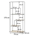Regał loftowy 70 x 33 x 170 cm dąb 5907368787527 - Sklep Mrówka - EREM - eremsklep.pl