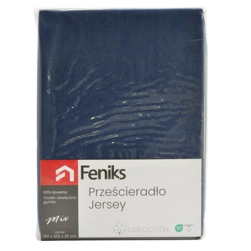 Prześcieradło Jersey 160 x 200 cm granat 5906948271746 - Sklep Mrówka - EREM - eremsklep.pl