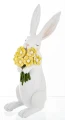 Figurka królik z bukietem 21 x 6,5 x 10 cm biały 5902663751037 - Sklep Mrówka - EREM - eremsklep.pl