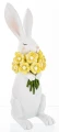 Figurka królik z bukietem 21 x 6,5 x 10 cm biały 5902663751037 - Sklep Mrówka - EREM - eremsklep.pl