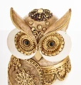Figurka sowa 19,5 x 9,5 x 8,5 cm złoto - biały 5902663766932 - Sklep Mrówka - EREM - eremsklep.pl