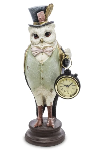 Figurka sowa z zegarkiem 29,5 x 12 x 9,5 cm 5902663216833 - Sklep Mrówka - EREM - eremsklep.pl