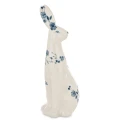 Figurka ceramiczna królik 28,5 x 10 x 13 cm biało - niebieski 5902663759941 - Sklep Mrówka - EREM - eremsklep.pl