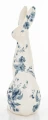 Figurka ceramiczna królik 28,5 x 10 x 13 cm biało - niebieski 5902663759941 - Sklep Mrówka - EREM - eremsklep.pl