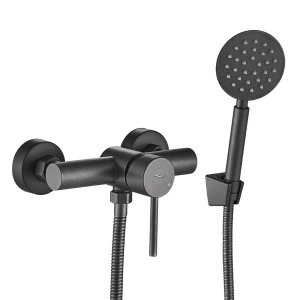 Bateria natryskowa ścienna z zestawem natryskowym Noia grafit