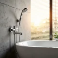 Bateria wannowa ścienna z zestawem natryskowym Atez chrom 5905358224649 - Sklep Mrówka - EREM - eremsklep.pl