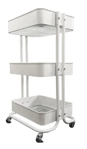 Wózek metalowy 3 półki 74 cm biały