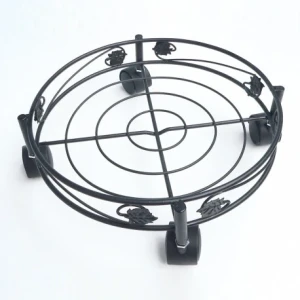 Kwietnik metalowa podstawka na kółkach pod doniczkę 32 cm czarny